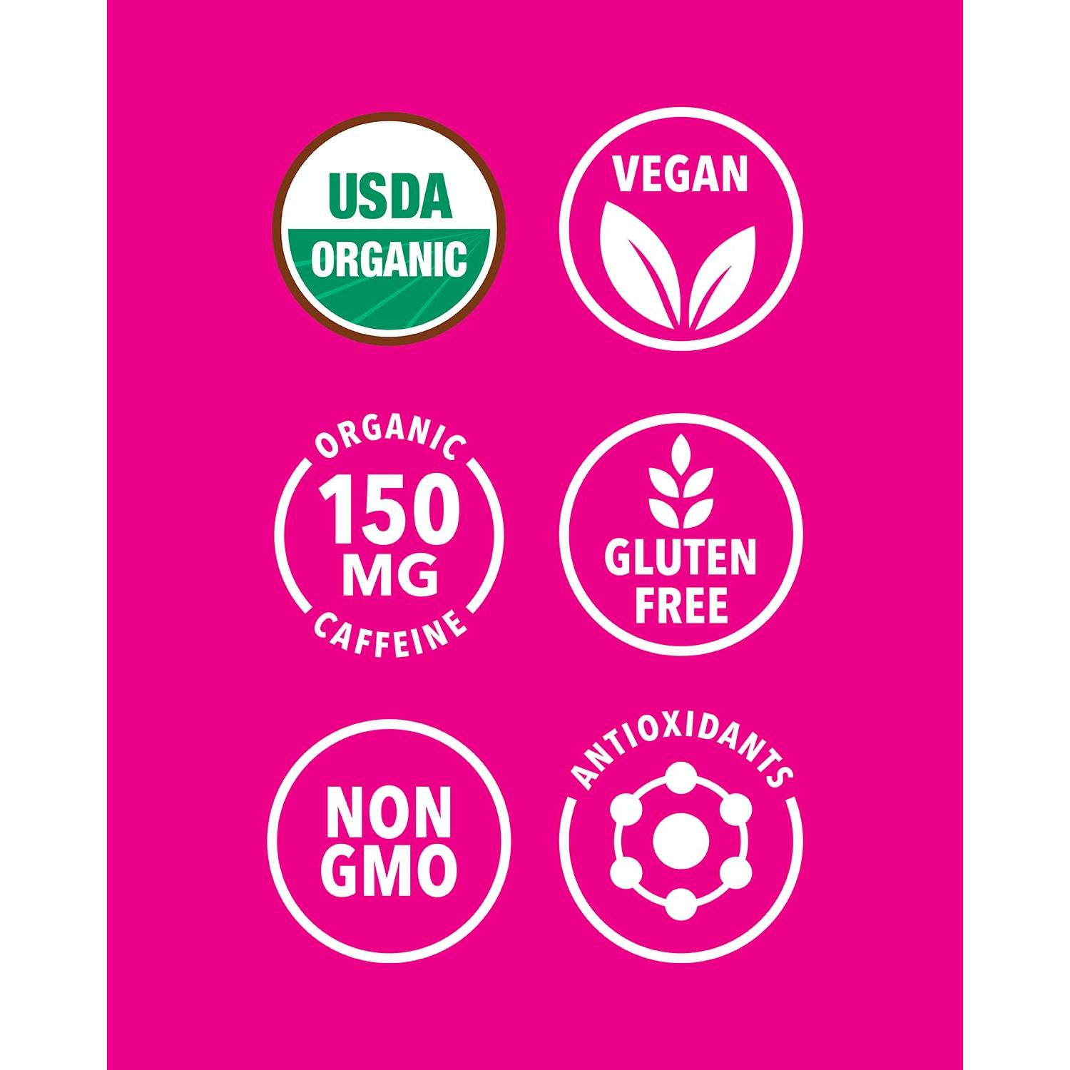 Babe Bebida Energética de Yerba Mate Orgánica 150mg Cafeína - Fruta de la Pasión, Naranja y Guayaba (12 x 473ml)