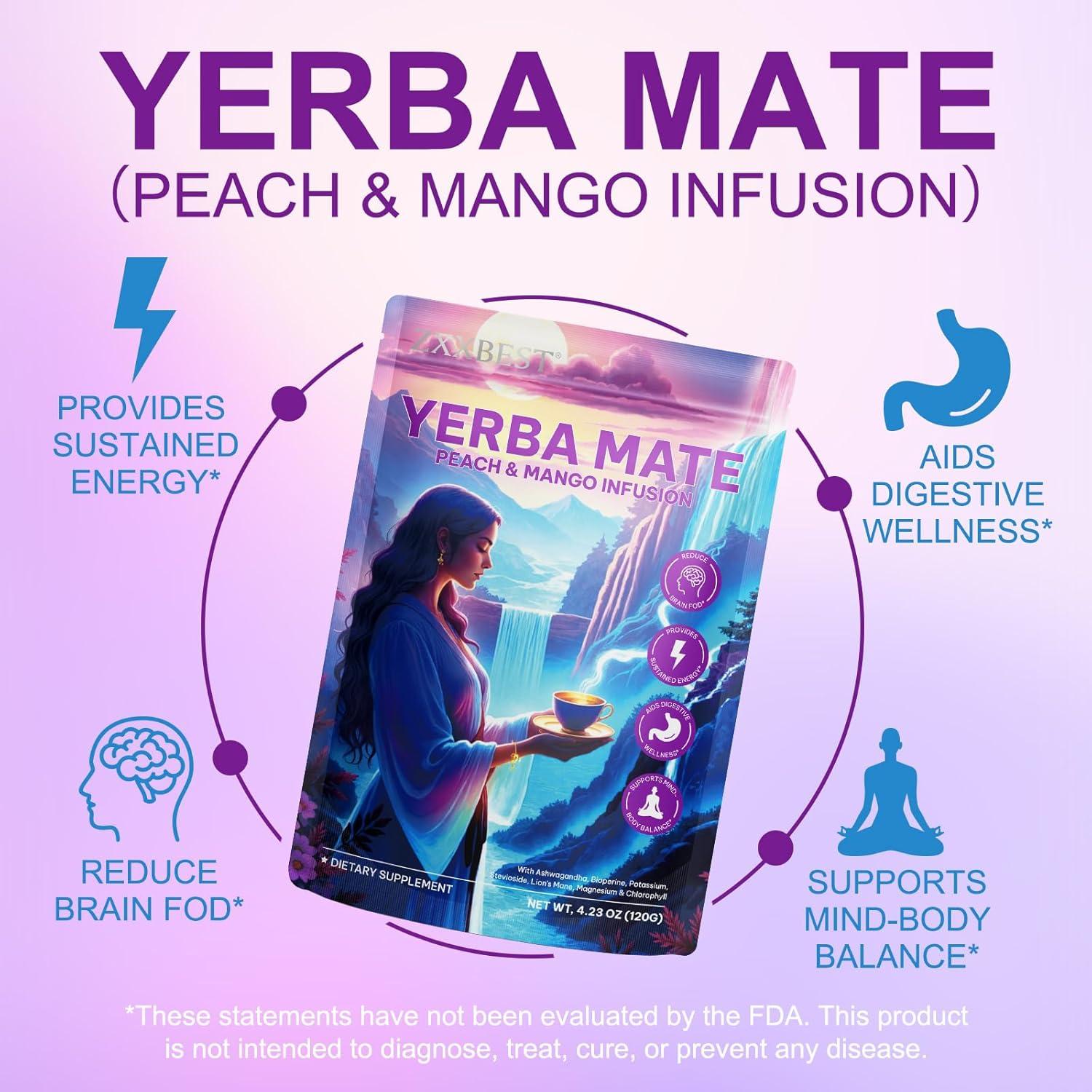 Yerba Mate Instantánea ZXXBEST Sabor Durazno Mango 132g