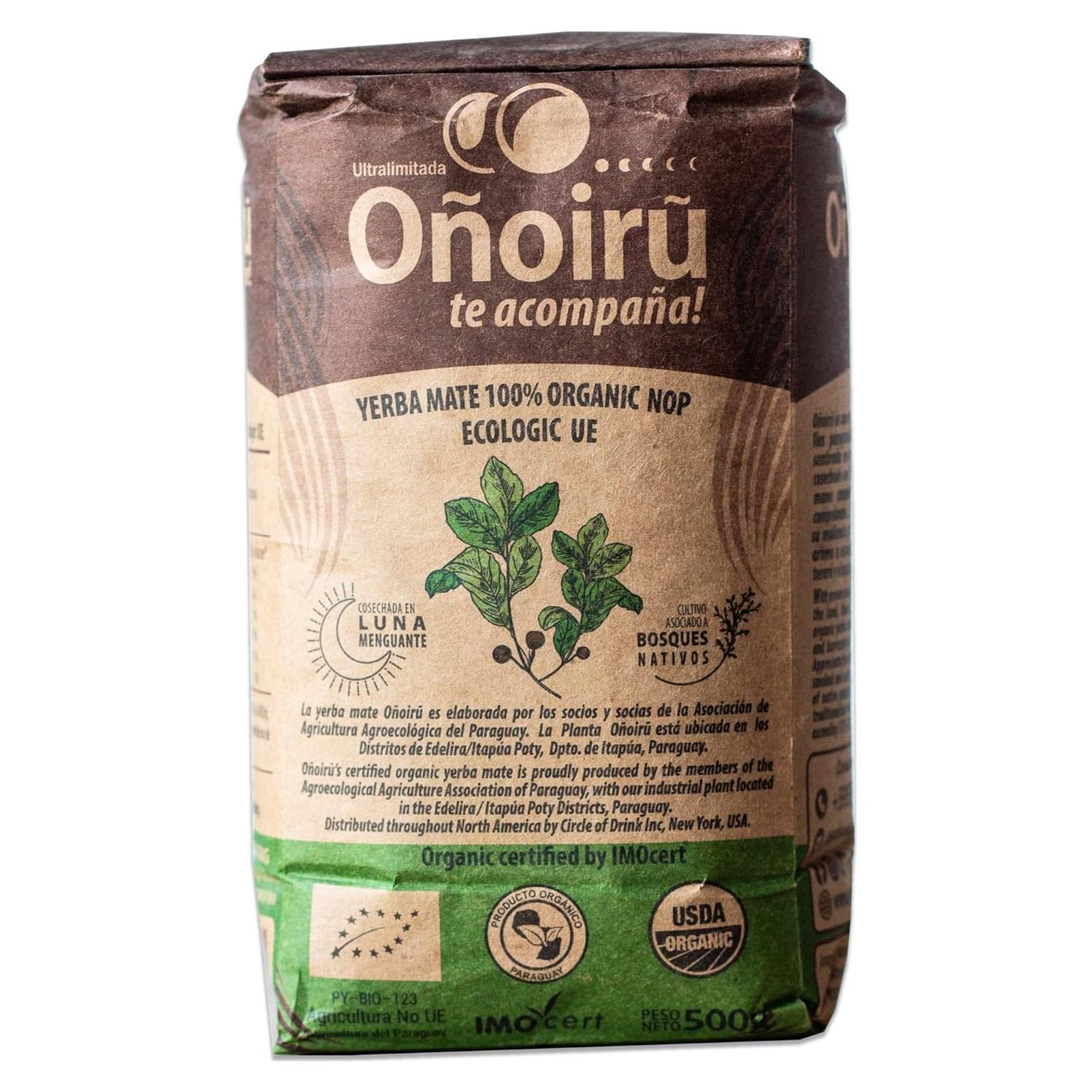 Yerba Mate Orgánica Onoiru 500g - Envejecida 2 Años - Sabor Audaz