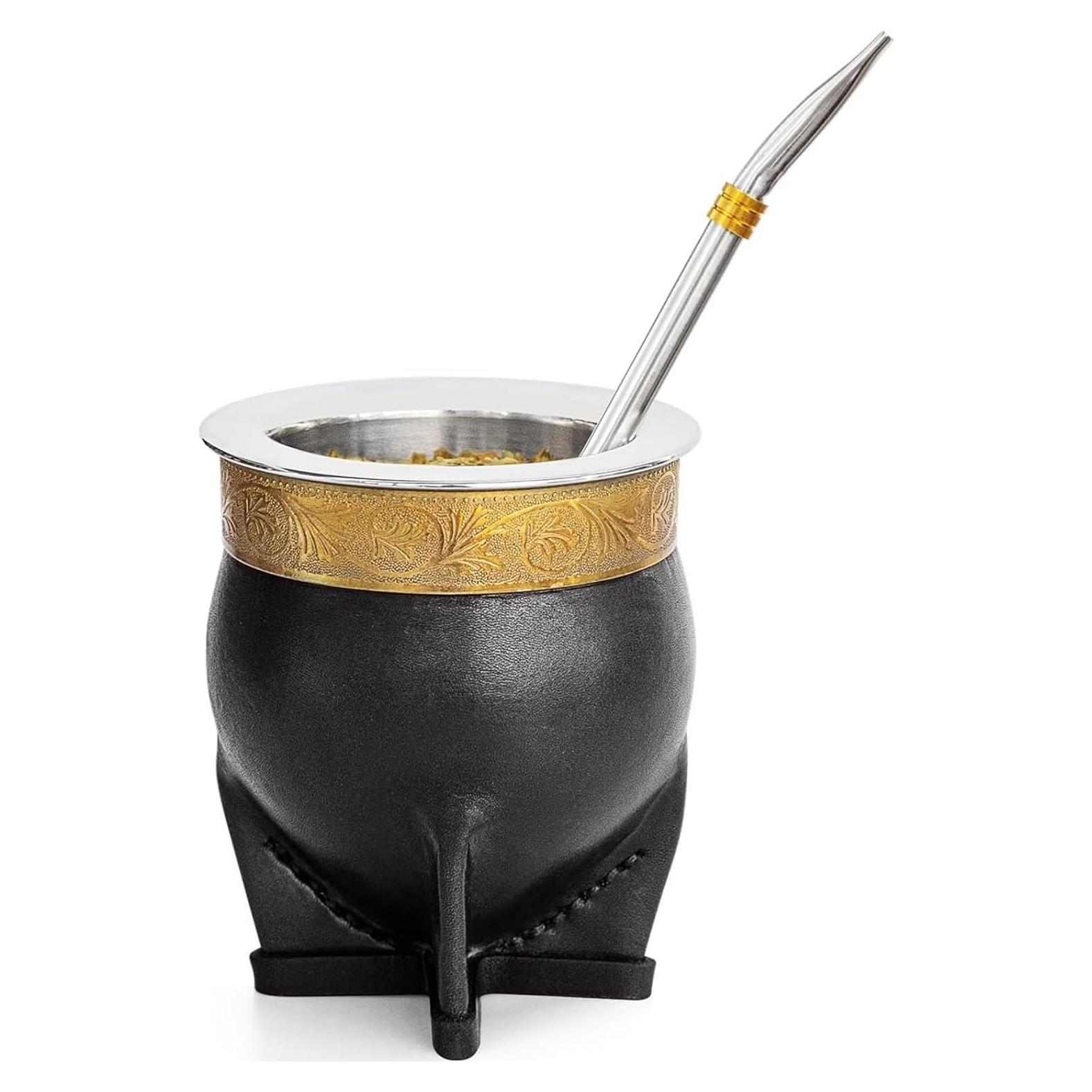 Taza de Yerba Mate Cuopru Acero Inoxidable 304 200ml Negro