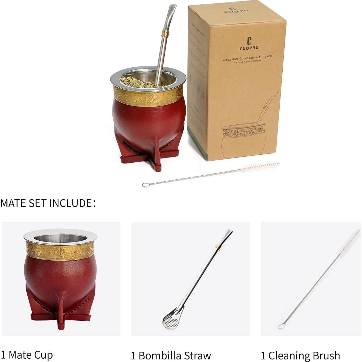 Taza de Yerba Mate Cuopru Acero Inoxidable 304 200ml Negro