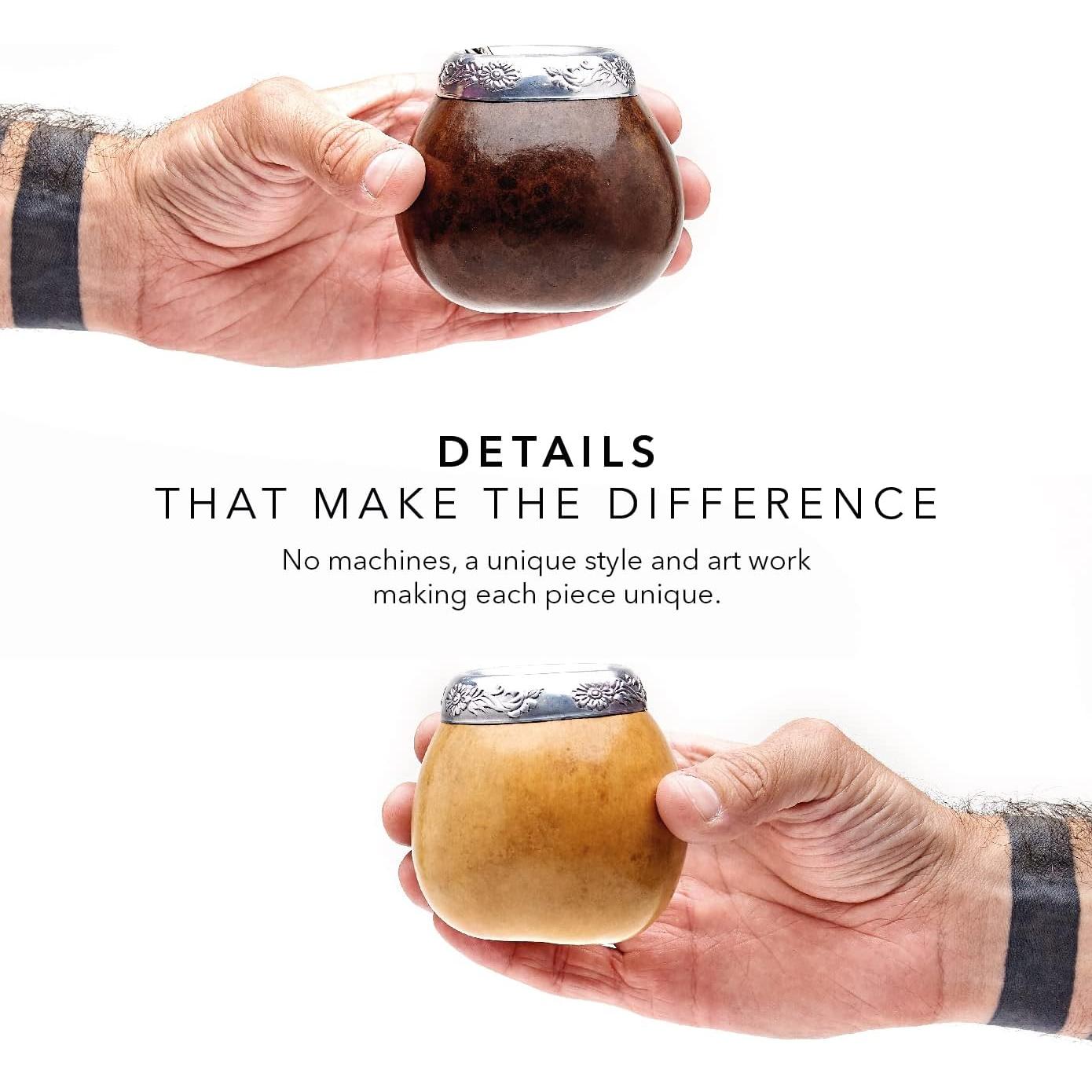 Set de Yerba Mate Balibetov - 2 Calabazas, 2 Bombillas, 1 Cepillo, 100g