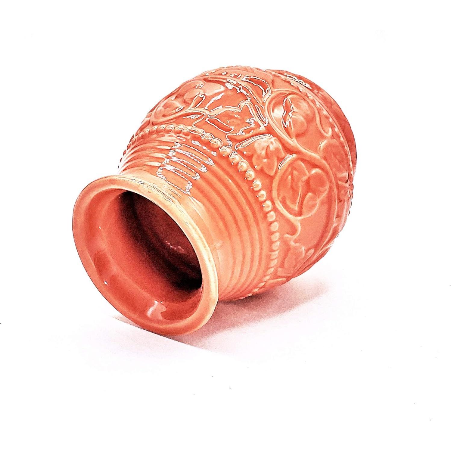 Calabaza de Cerámica Pure Argentino Coral 192g con Sorbete