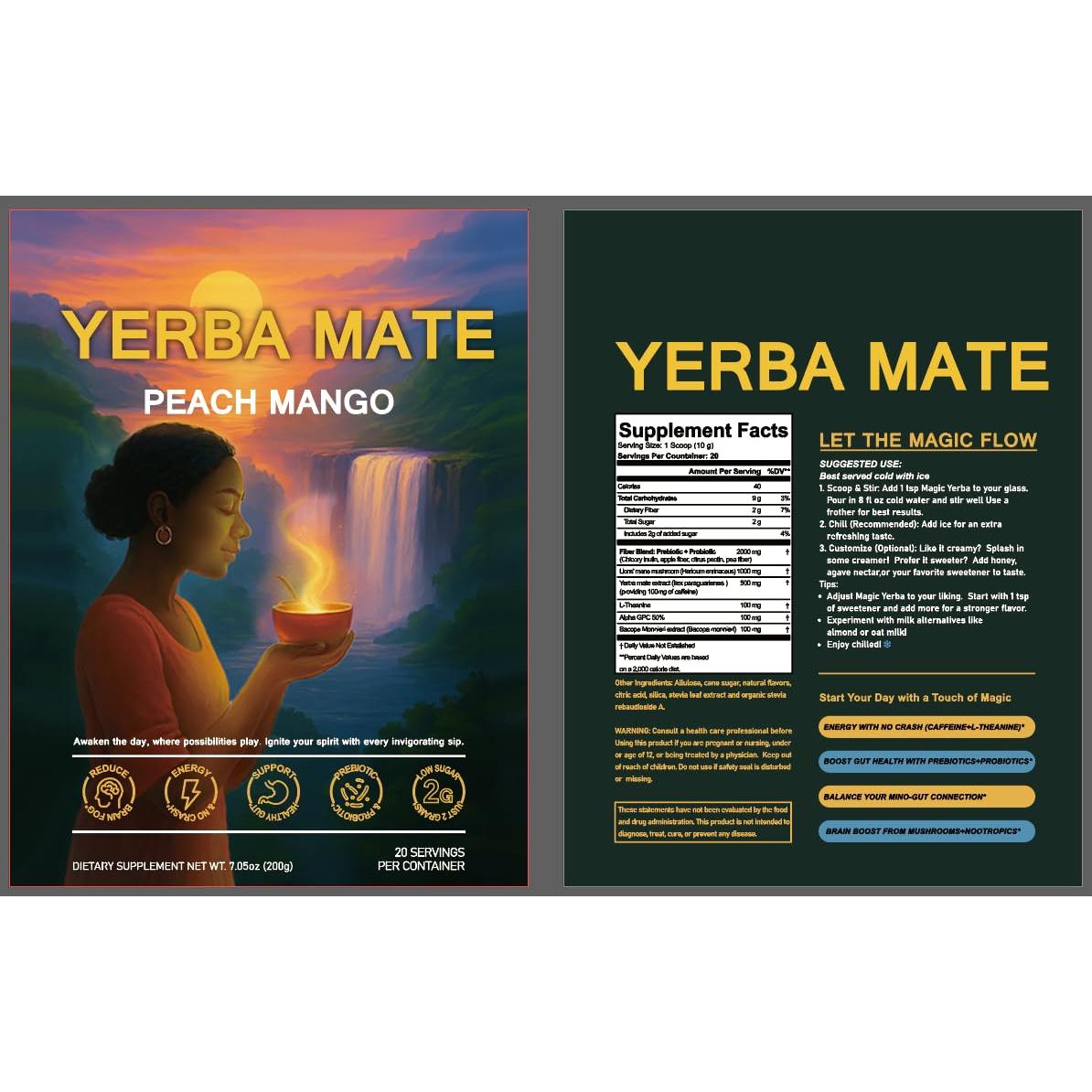 Yerba Mate Instantáneo Seodon 4-en-1 Durazno Mango 219g