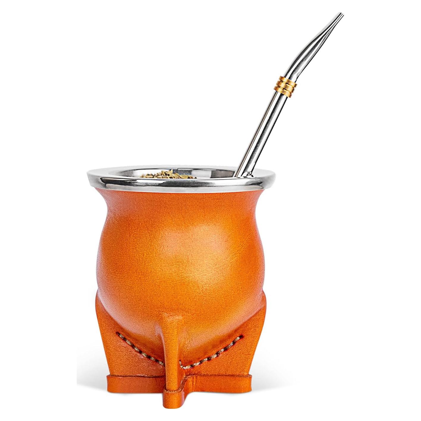 Taza de Yerba Mate Cuopru con Bombilla y Cepillo - Cerámica