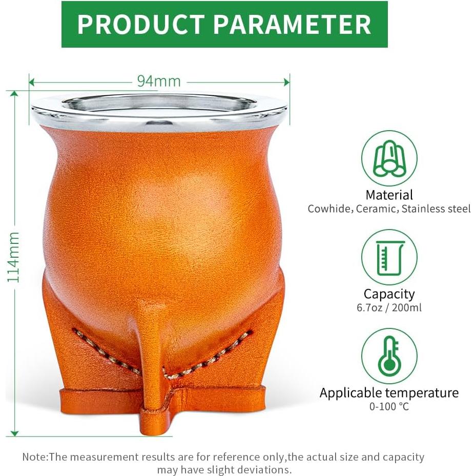 Taza de Yerba Mate Cuopru con Bombilla y Cepillo - Cerámica