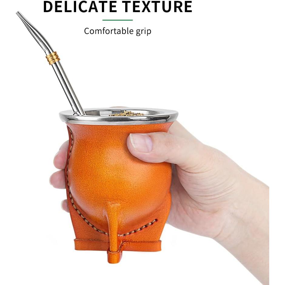 Taza de Yerba Mate Cuopru con Bombilla y Cepillo - Cerámica