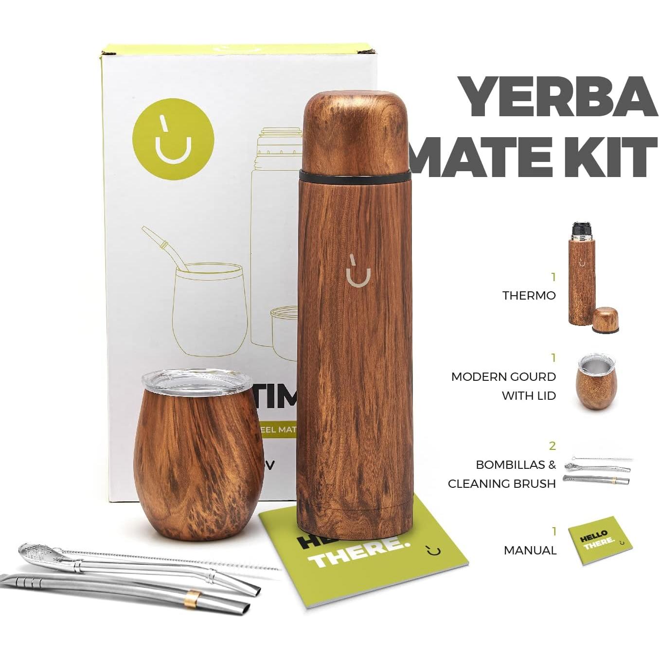 Conjunto de Yerba Mate BALIBETOV - Calabash, Termo y Bombilla