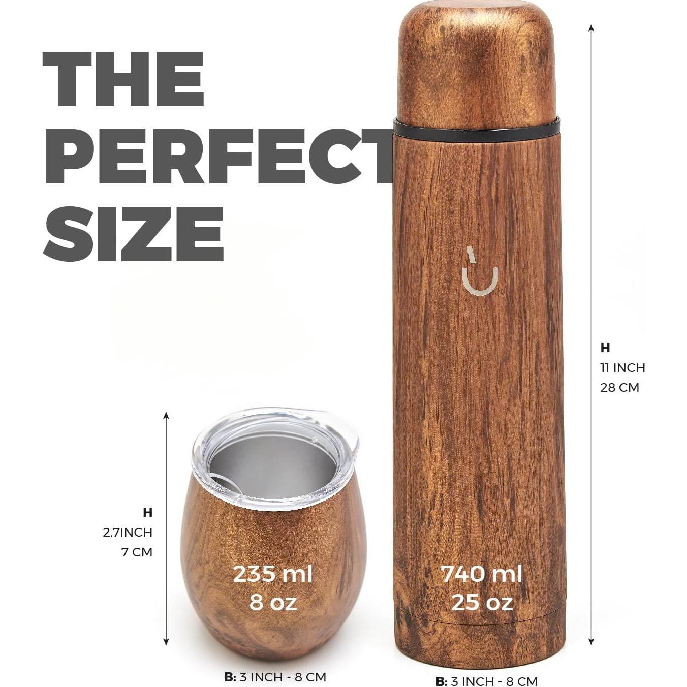 Conjunto de Yerba Mate BALIBETOV - Calabash, Termo y Bombilla