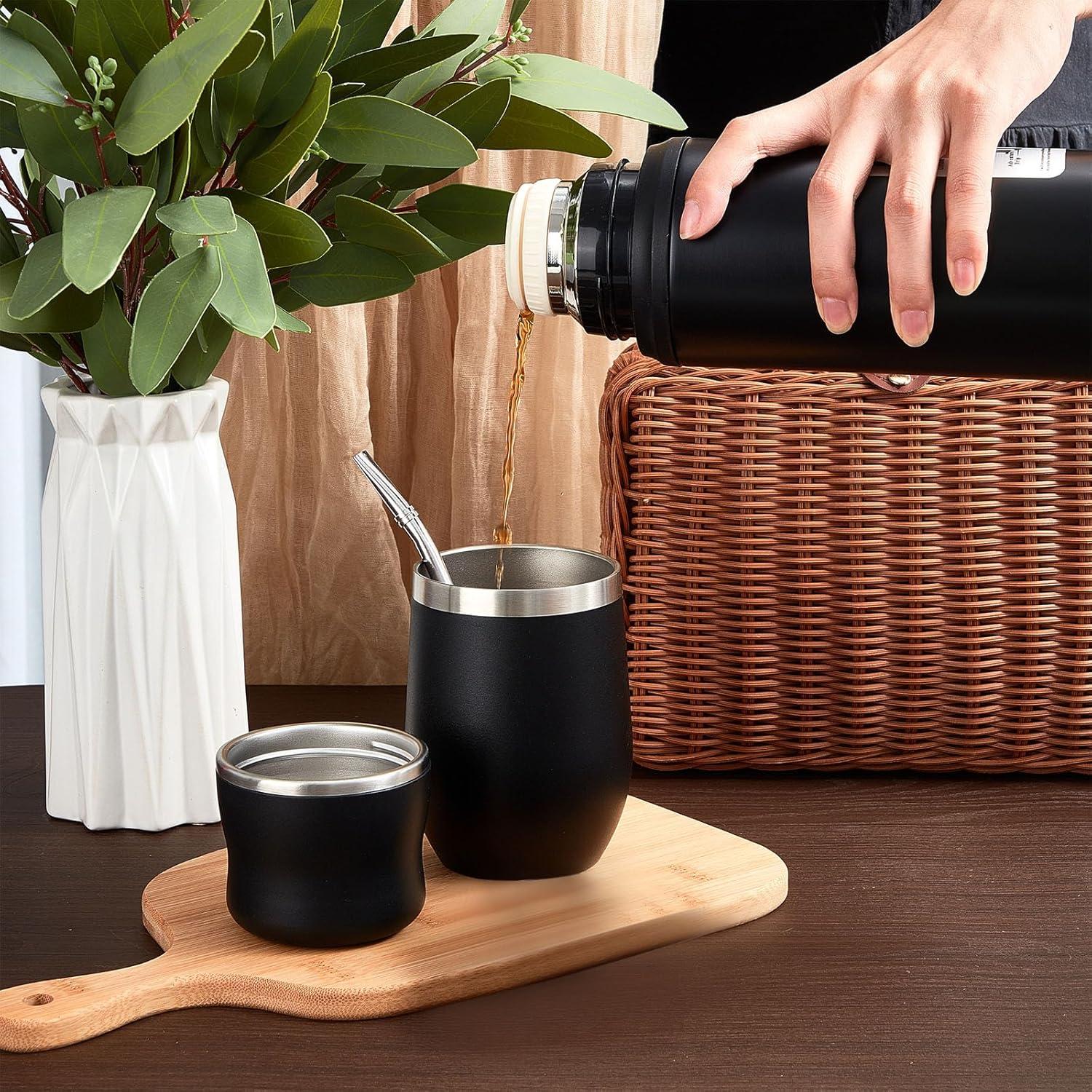 Kit Taza Yerba Mate Dandat 12 oz + Botella Térmica 1000 ml