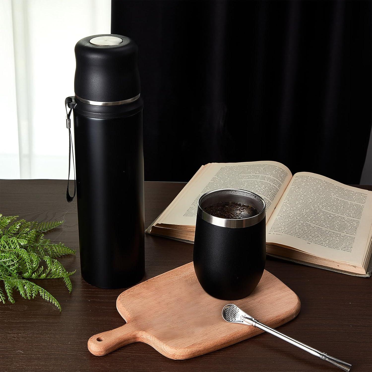 Kit Taza Yerba Mate Dandat 12 oz + Botella Térmica 1000 ml