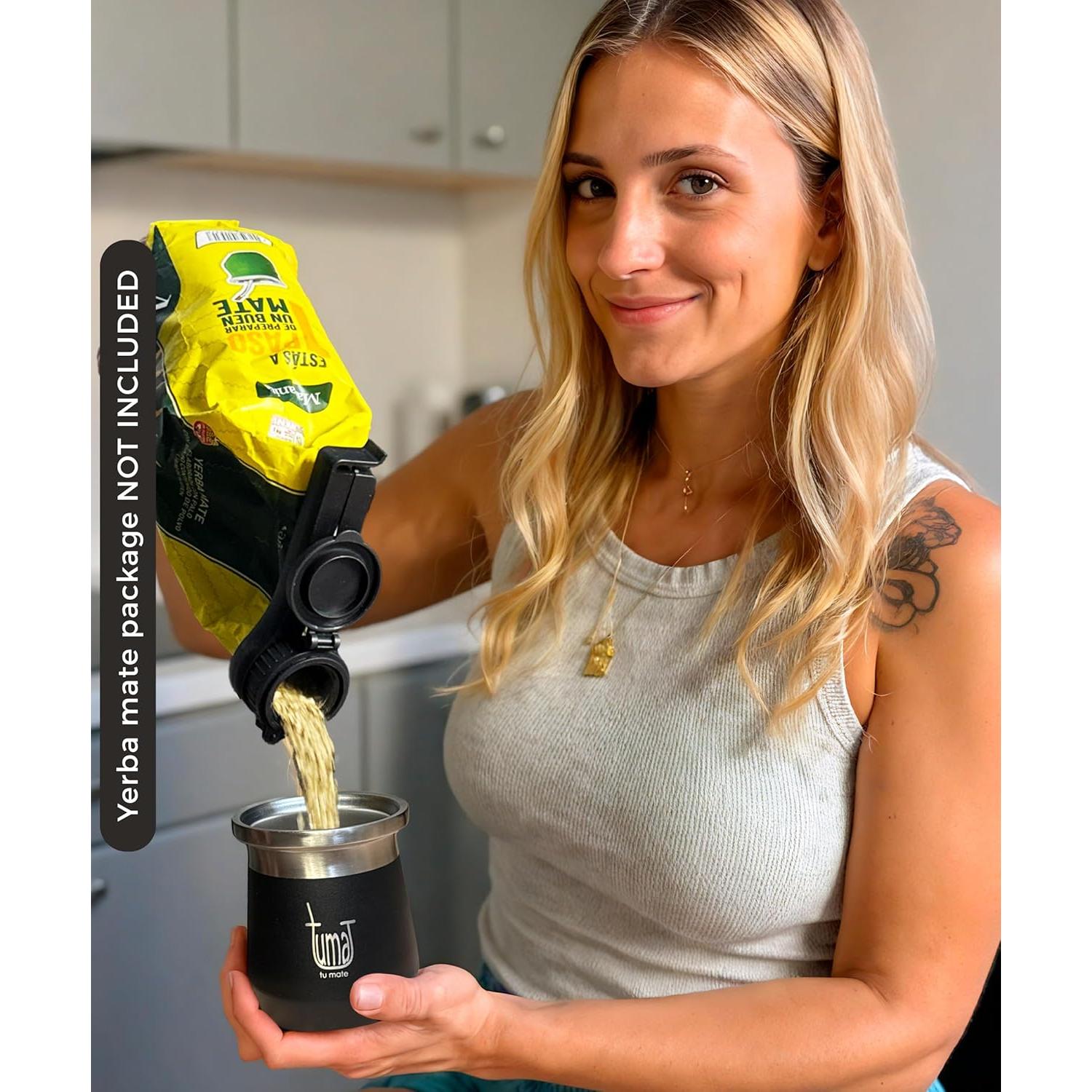 Taza de Yerba Mate TUMA TU MATE 266g Doble Pared Aislada