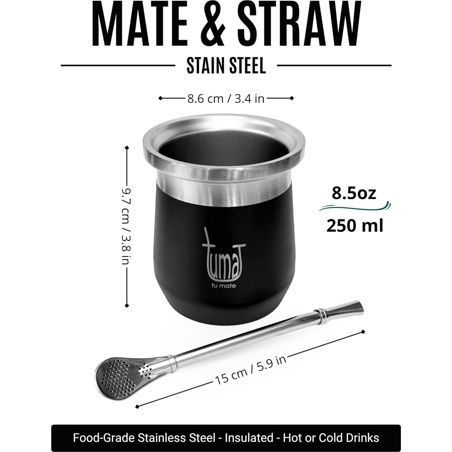 Taza de Yerba Mate TUMA TU MATE 266g Doble Pared Aislada