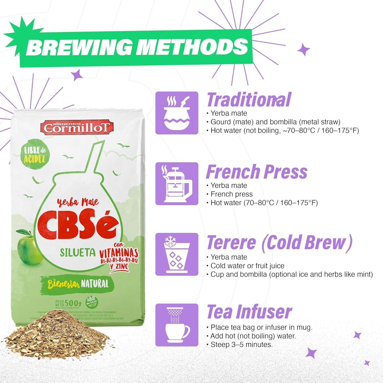 Yerba Mate CBSe Silueta 500g - Sabor Natural Suave y Equilibrado