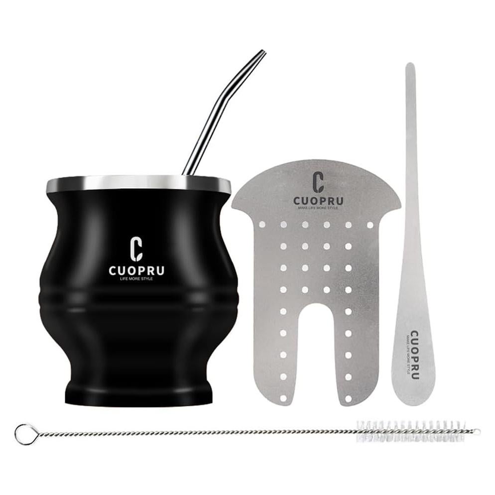 Juego de Taza de Yerba Mate Cuopru - Acero Inoxidable Doble Pared