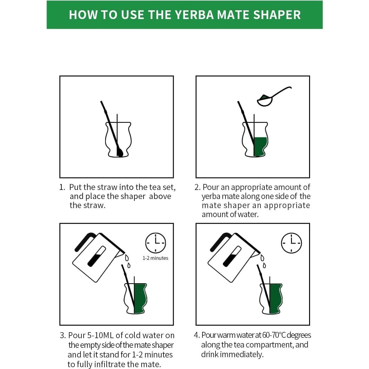 Juego de Taza de Yerba Mate Cuopru - Acero Inoxidable Doble Pared