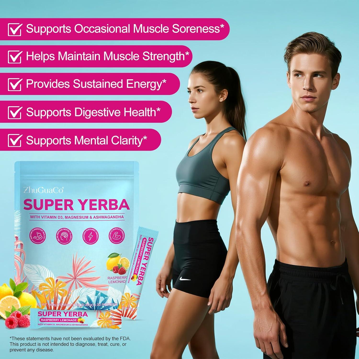 Té Instantáneo de Yerba Mate Super - 300g, Sabor Limonada Frambuesa