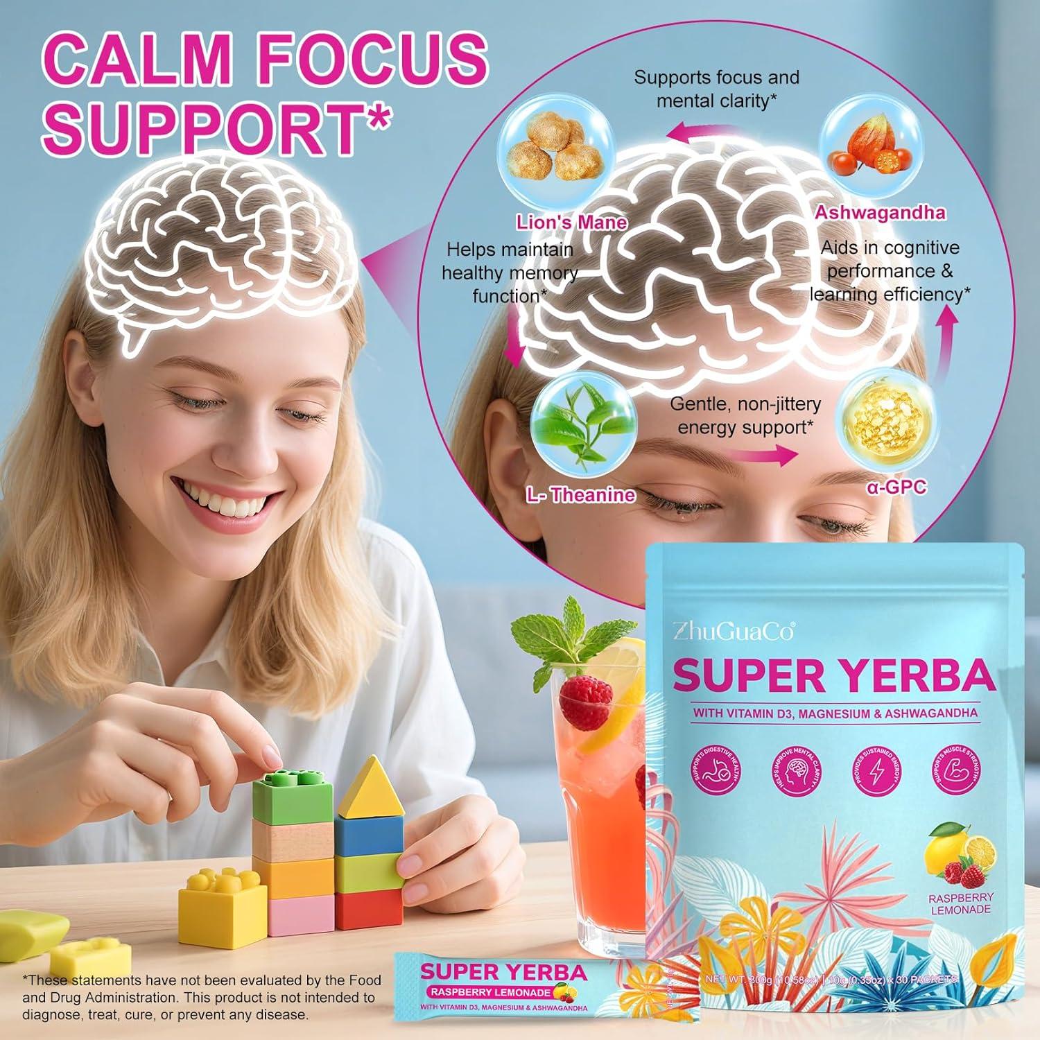 Té Instantáneo de Yerba Mate Super - 300g, Sabor Limonada Frambuesa