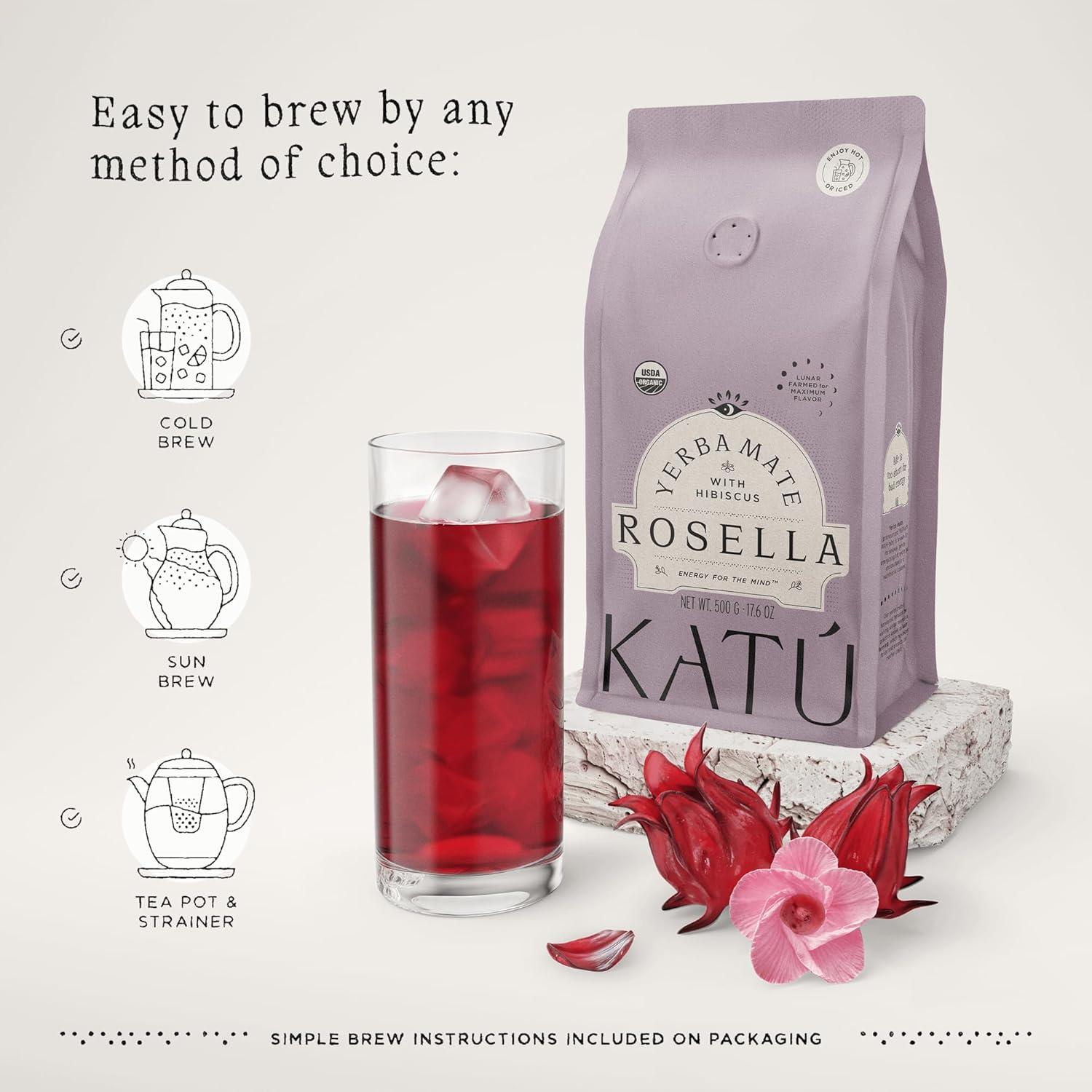 Té de Yerba Mate Orgánico Katú Rosella 500g con Hibisco y Menta