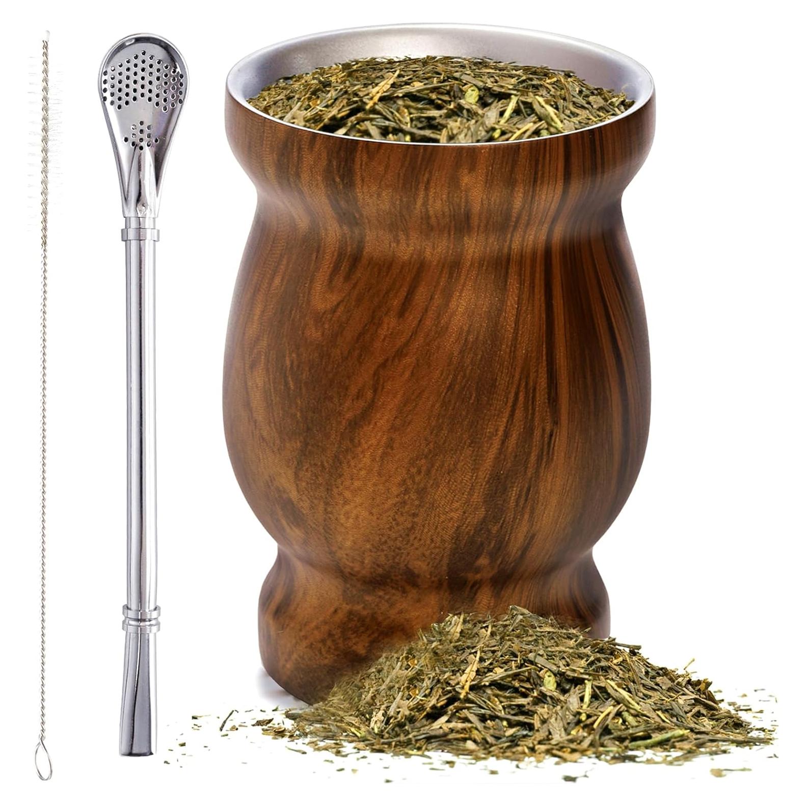 Set de Taza de Yerba Mate Cididu 8 oz Acero Inoxidable Doble Pared