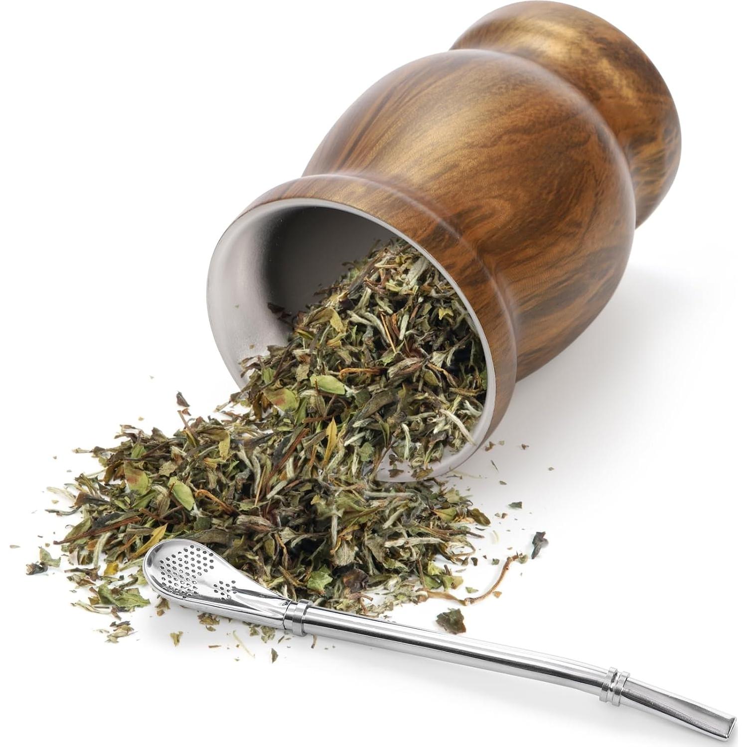 Set de Taza de Yerba Mate Cididu 8 oz Acero Inoxidable Doble Pared