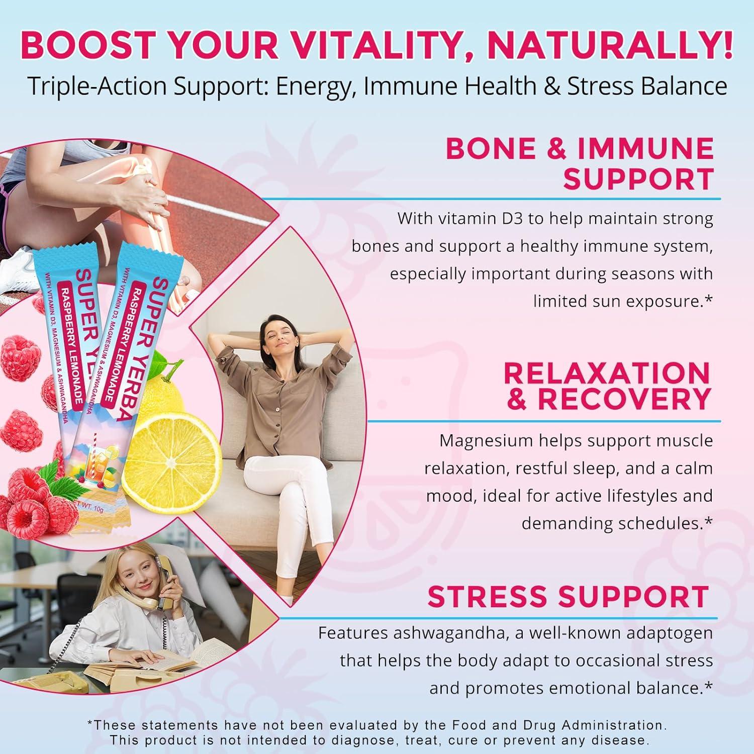 Té Instantáneo de Yerba Mate SOLOTREE 30 Porciones Limonada Frambuesa