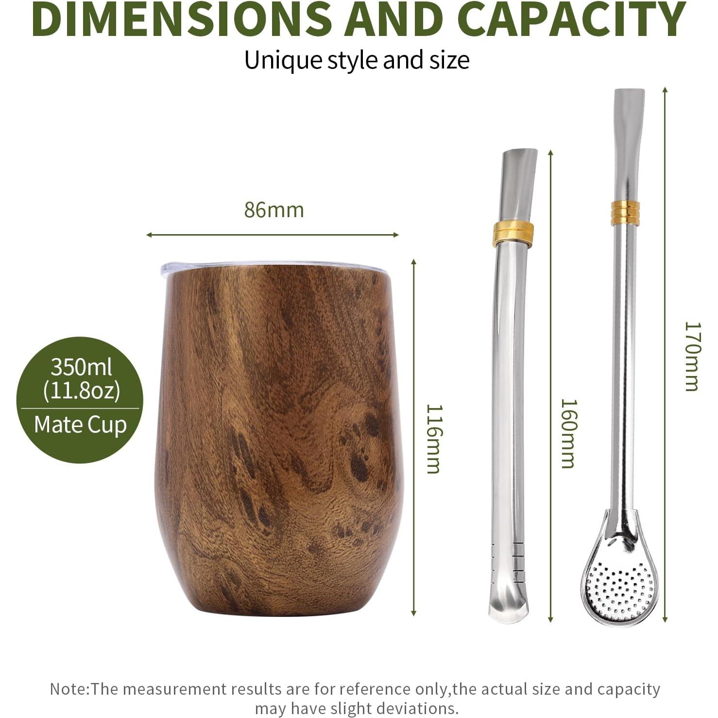 Taza de Yerba Mate Ufist 350ml Acero Inoxidable Doble Pared