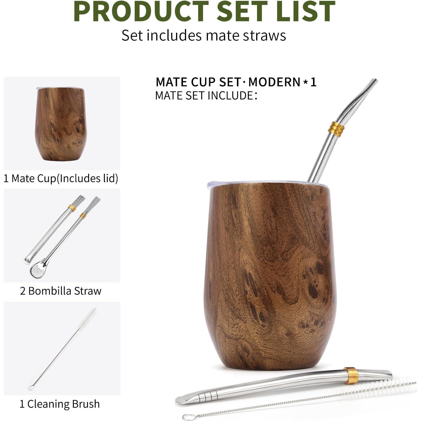 Taza de Yerba Mate Ufist 350ml Acero Inoxidable Doble Pared