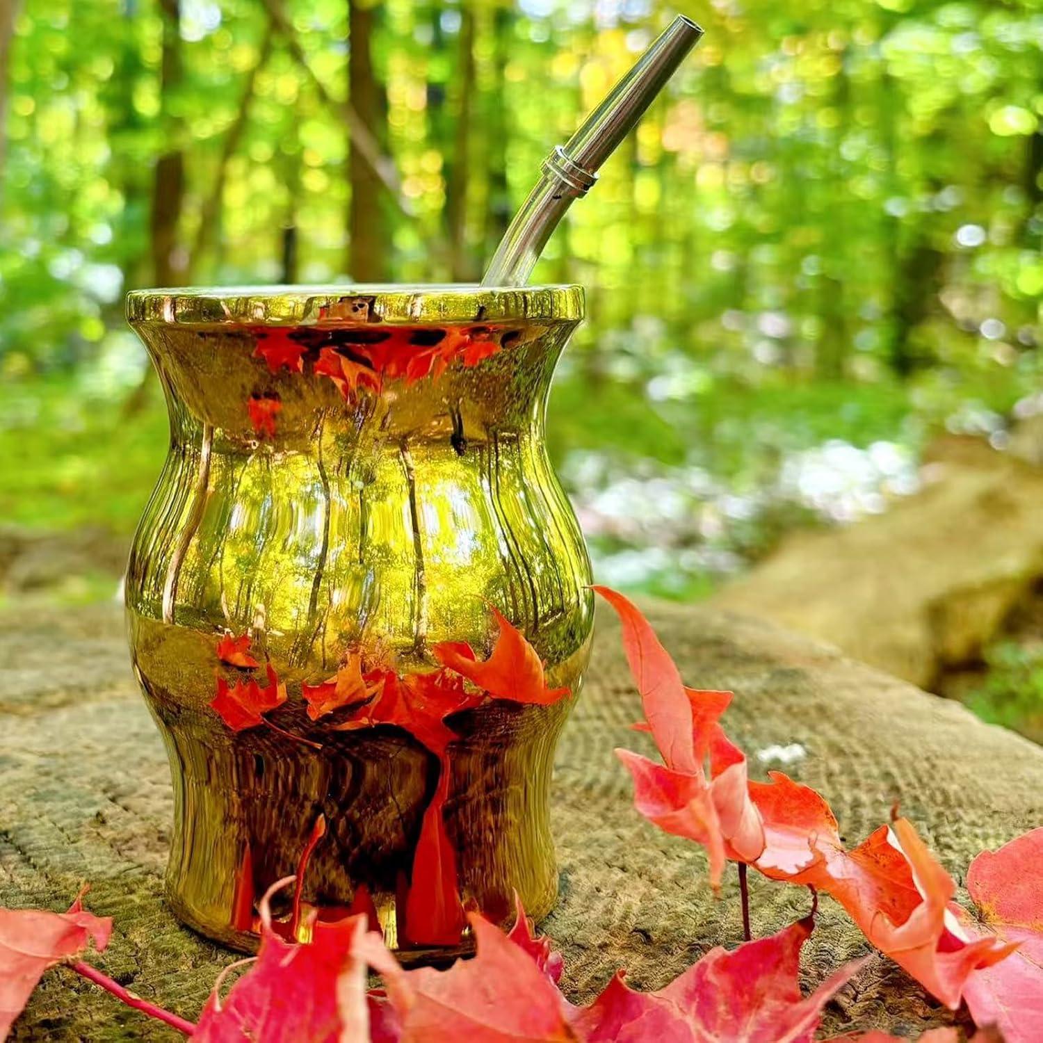 Taza de Yerba Mate Proceat de Acero Inoxidable 240 ml Oro