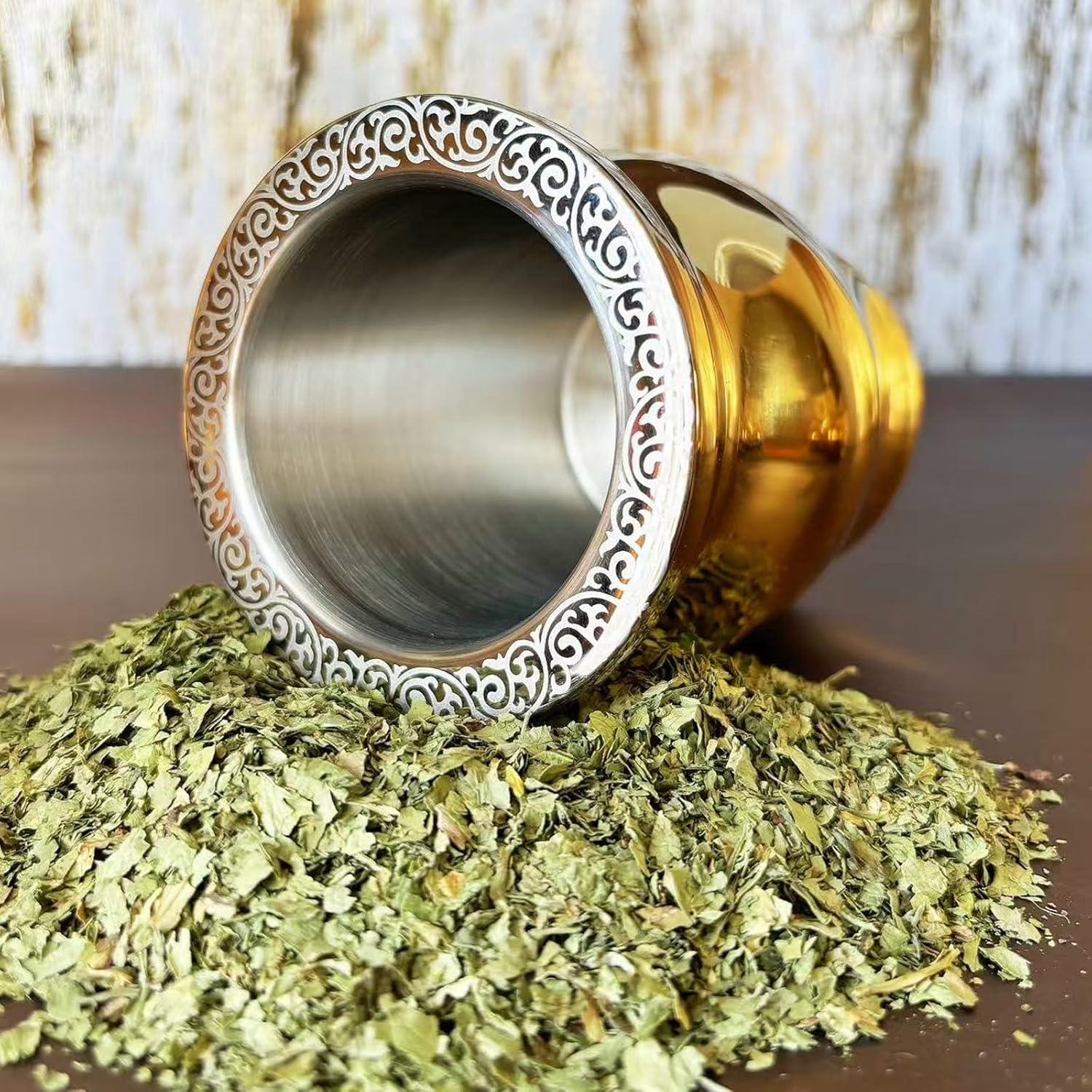 Taza de Yerba Mate Proceat de Acero Inoxidable 240 ml Oro
