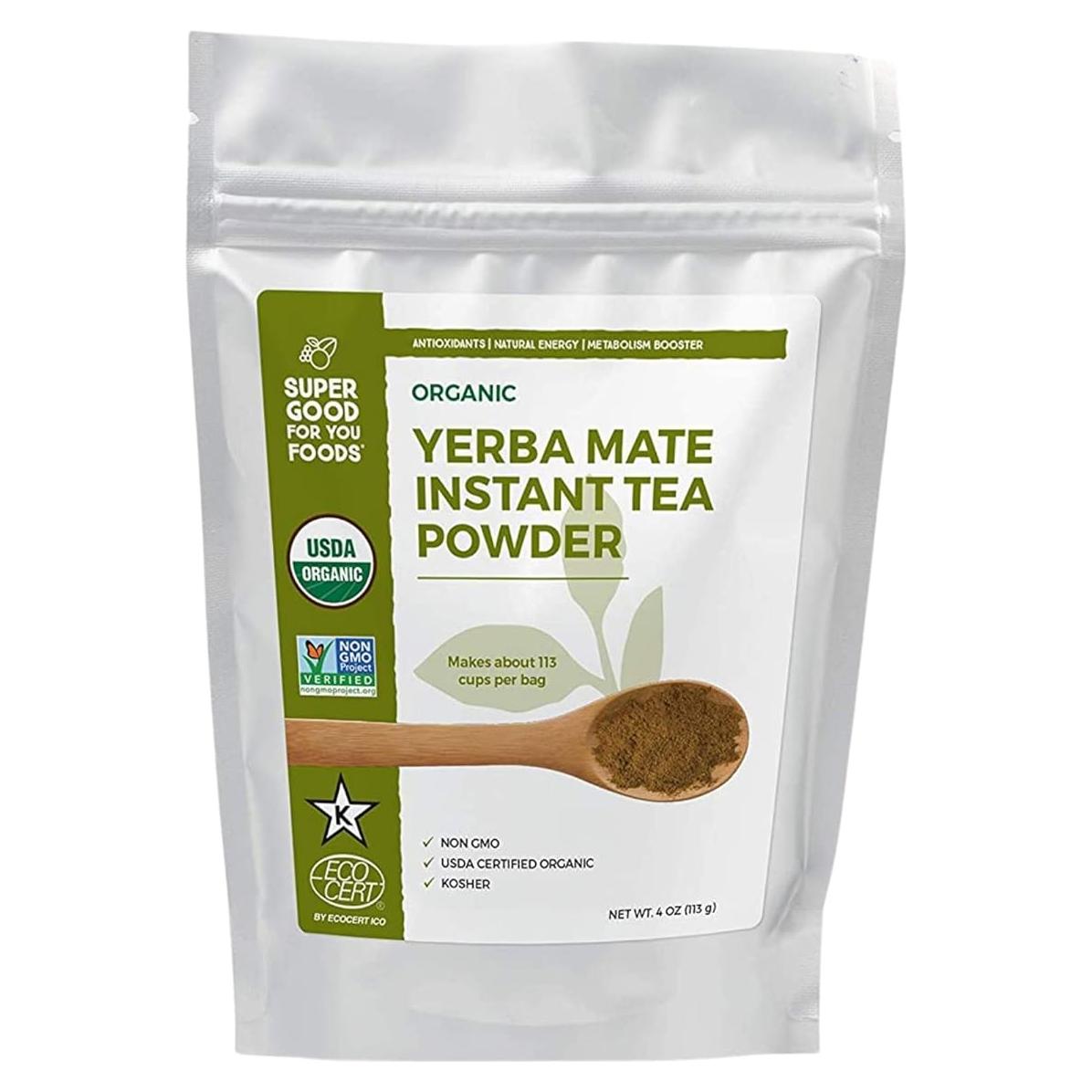 Yerba Mate Instantánea Orgánica Super Good 113g - Sin Gluten, Vegano