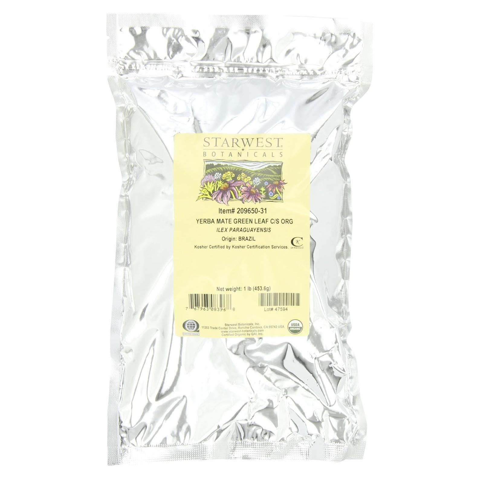 Yerba Mate Verde Orgánica Starwest Botanicals 0.45 kg