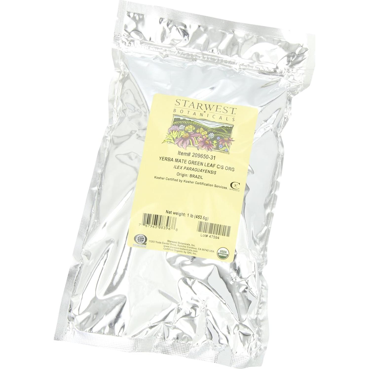 Yerba Mate Verde Orgánica Starwest Botanicals 0.45 kg