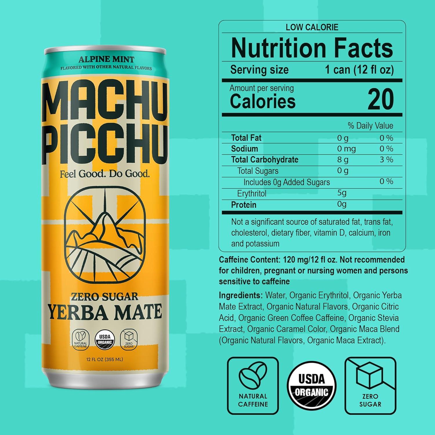 Bebida Energética Machu Picchu de Yerba Mate 355ml - Menta Alpina