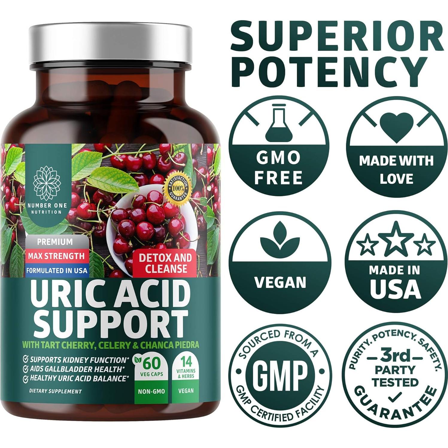 Suplemento Ácido Úrico N1N Premium 60 Cápsulas Veganas