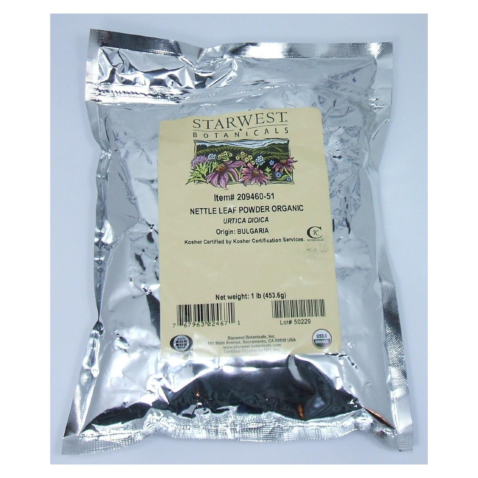 Polvo de Hoja de Ortiga Orgánica Starwest Botanicals 0.45kg