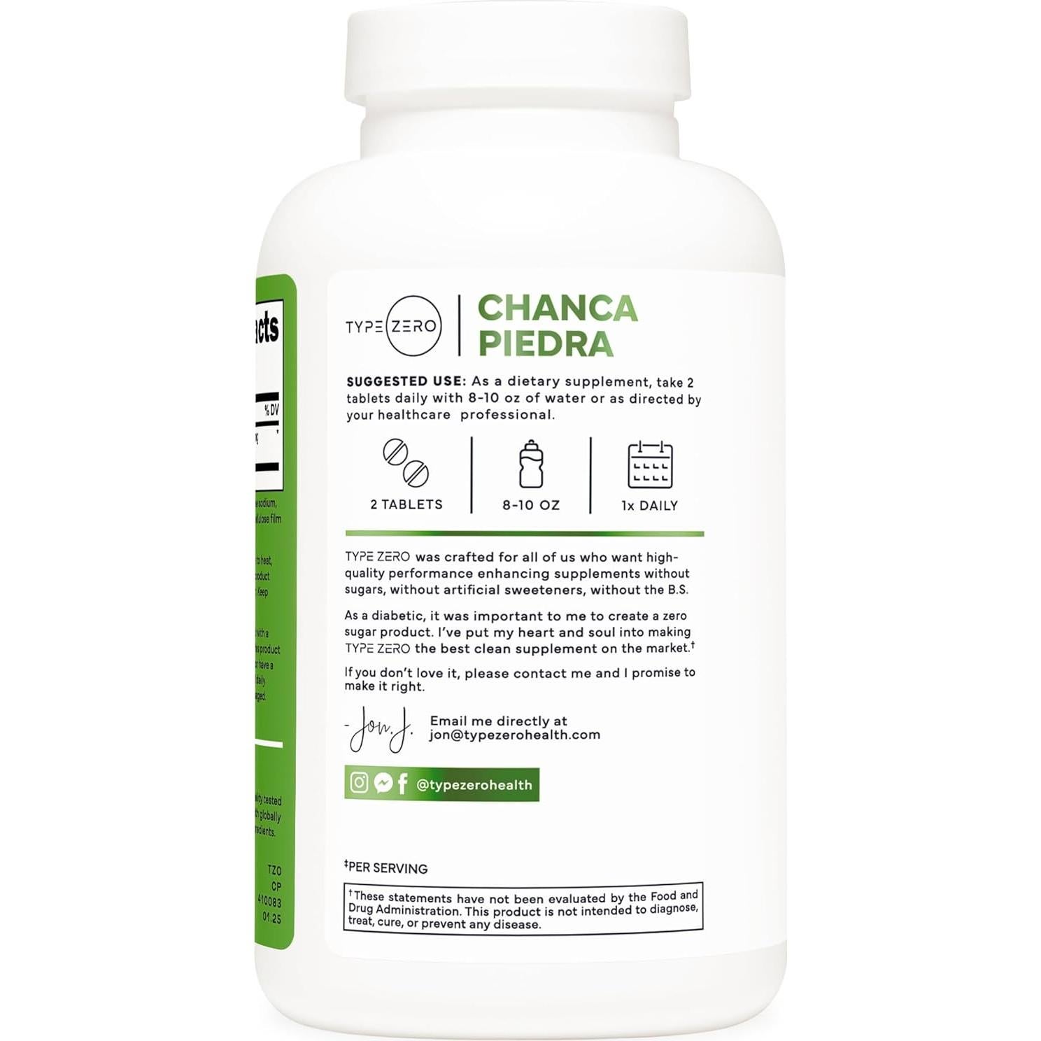 Suplemento Chanca Piedra Type Zero 180 Tabletas 1800mg