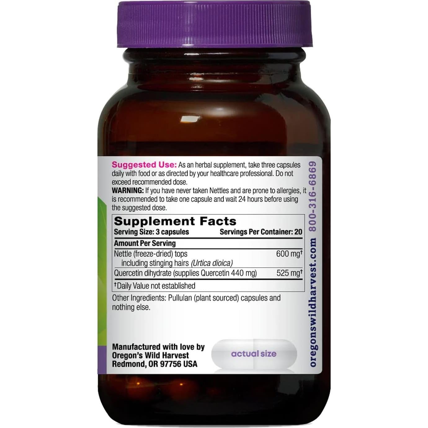 Cápsulas de Quercetina Oregon's Wild Harvest 60 Unidades