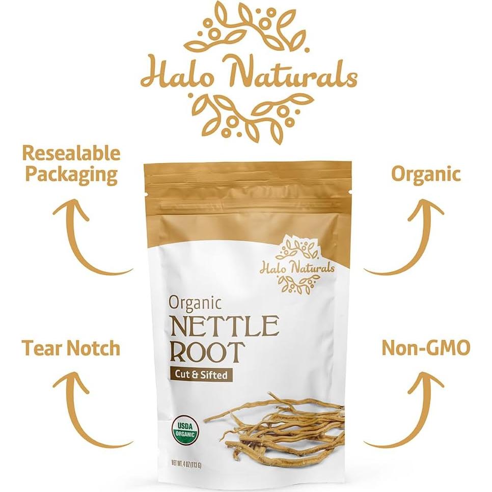 Raíz de Ortiga Orgánica Cortada 113g Halo Naturals