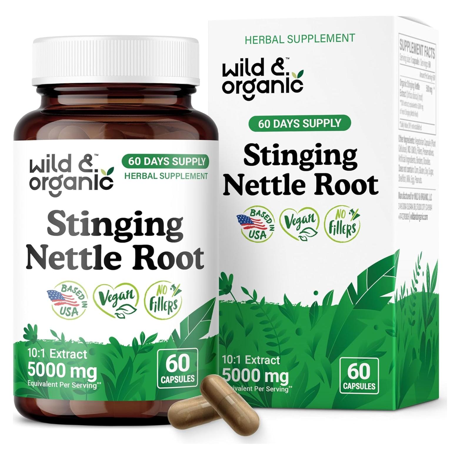 Cápsulas de Raíz de Ortiga Silvestre 5000 mg - 60 Veganas