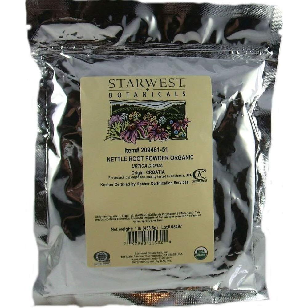 Polvo de Raíz de Ortiga Orgánico Starwest Botanicals 450g