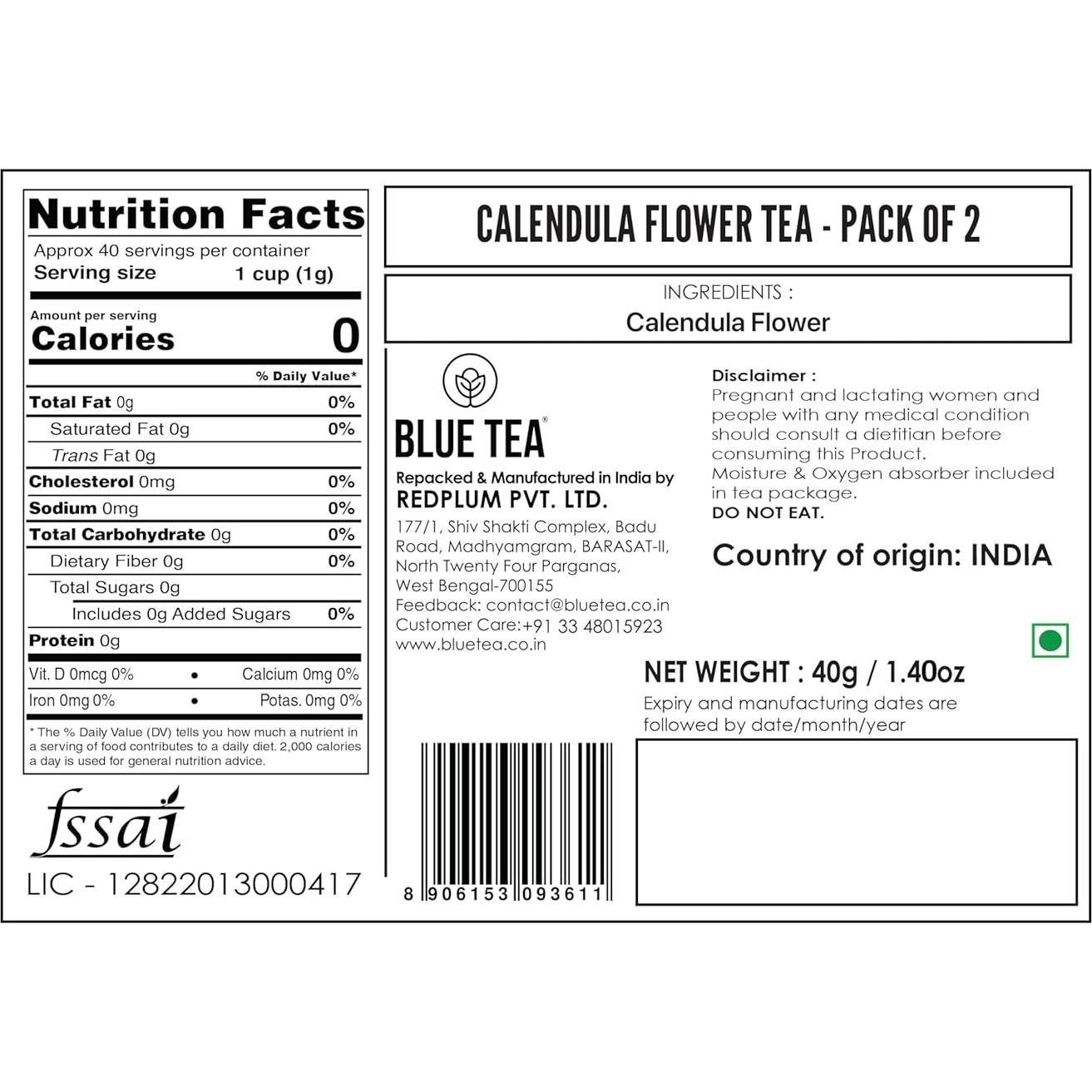 Té de Flor de Caléndula Redplum 39.69 g - Antioxidante Natural