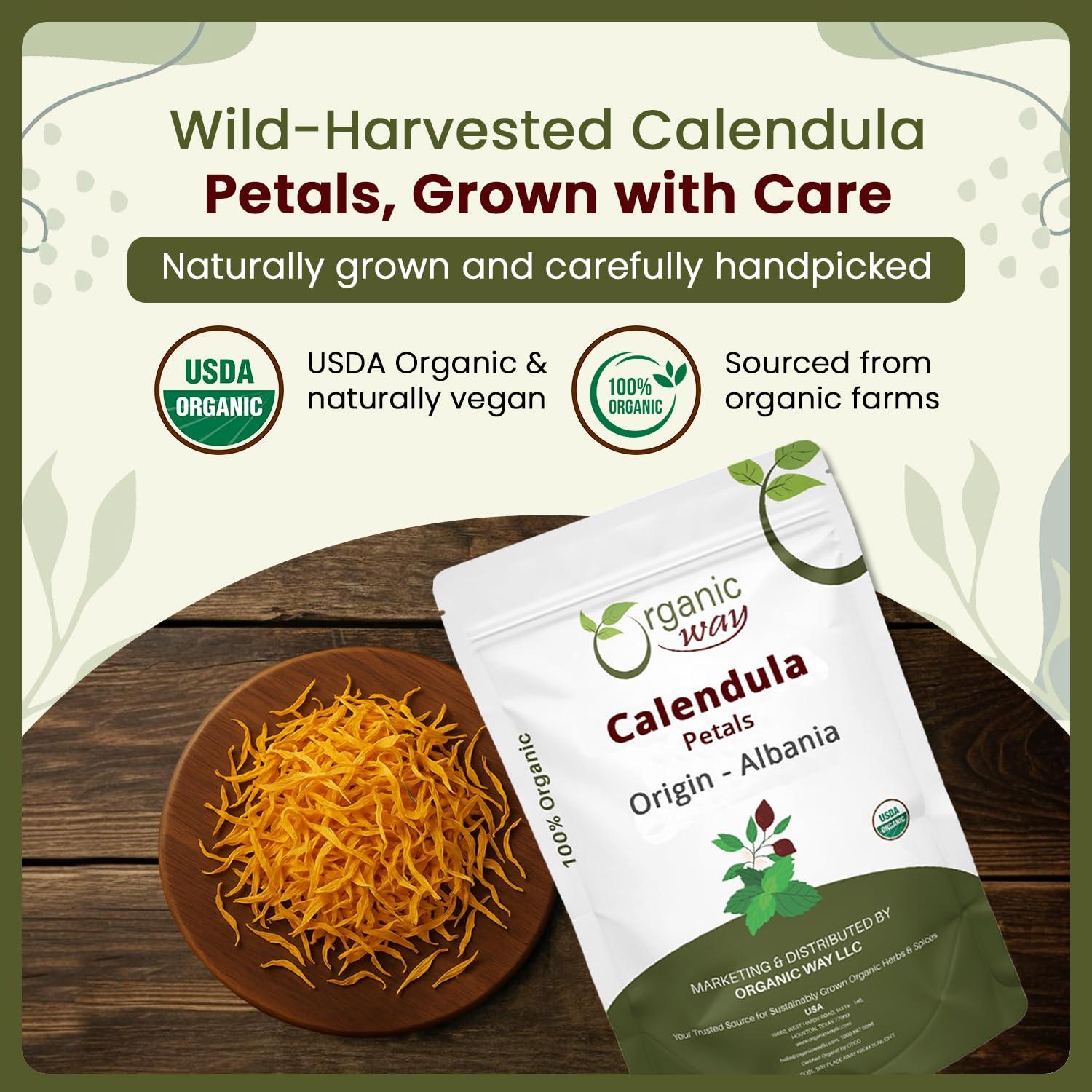 Pétalos de Caléndula Secos Organic Way 113.4g - Certificado Orgánico