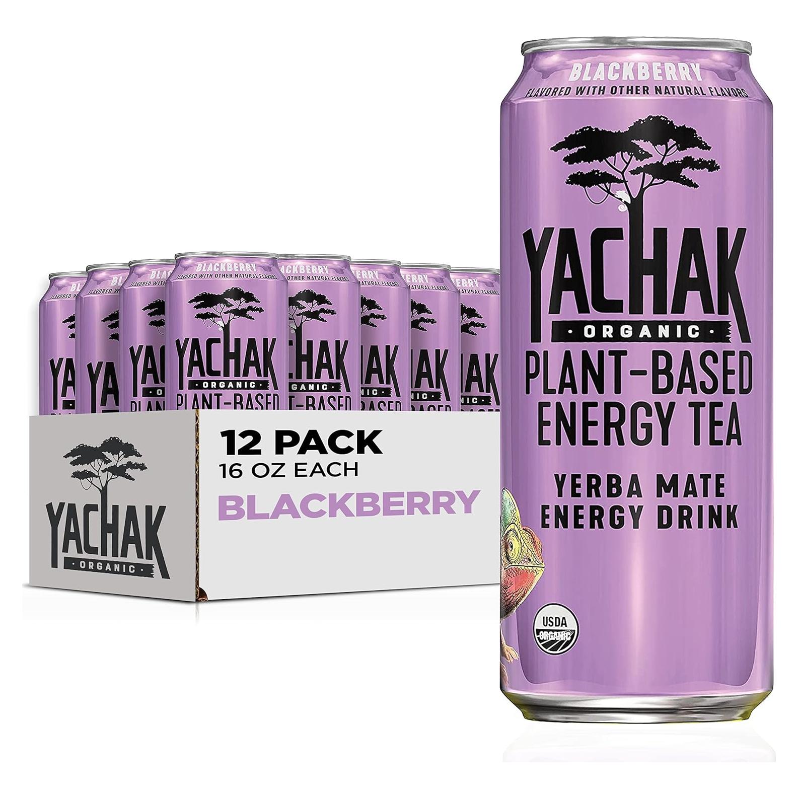 Bebida de Yerba Mate Orgánica Yachak Sabor Mora - 12 Latas 473ml
