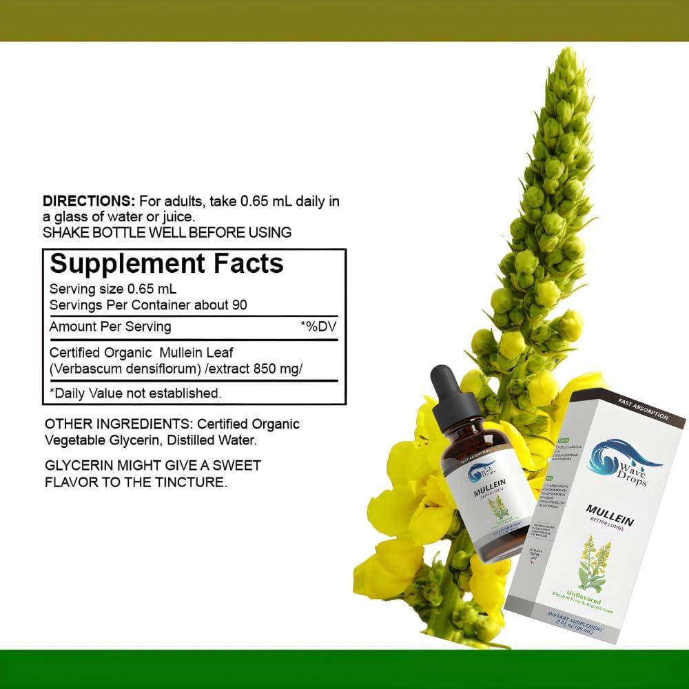 Tintura de hoja de malva Wave Drops 59.15 ml - Salud respiratoria