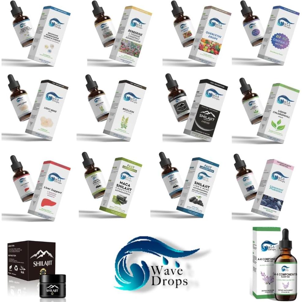 Tintura de hoja de malva Wave Drops 59.15 ml - Salud respiratoria