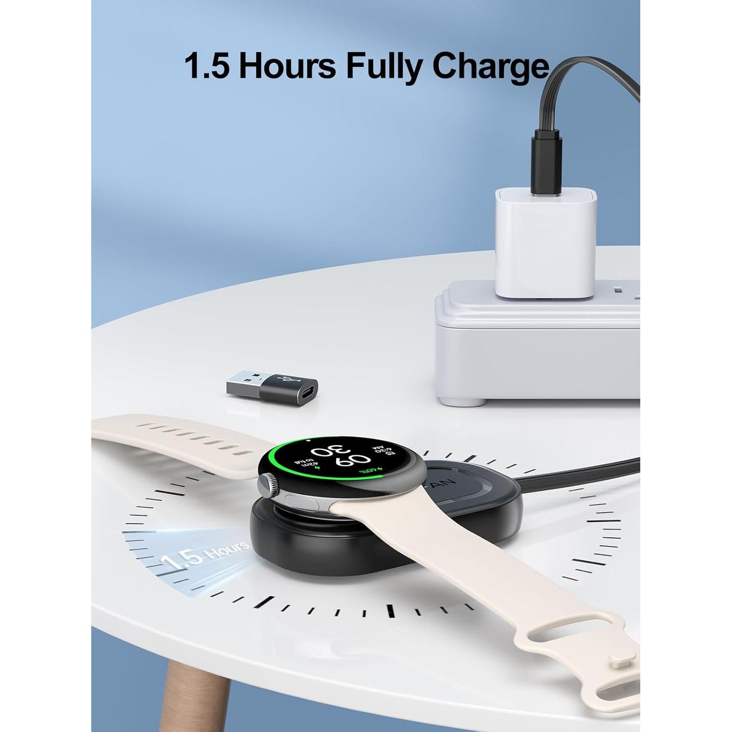 Cargador Retráctil LVFAN para Pixel Watch 3 y Fitbit Versa