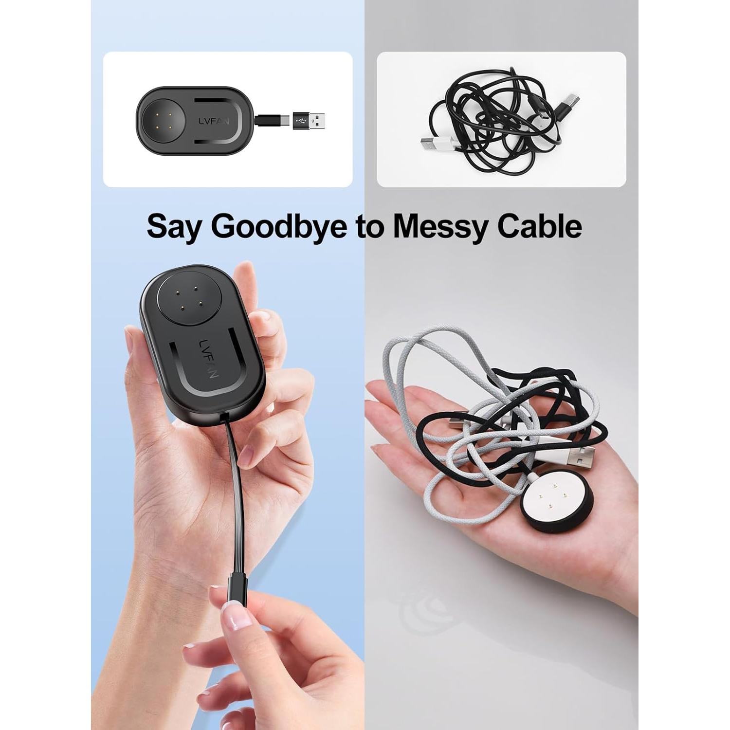 Cargador Retráctil LVFAN para Pixel Watch 3 y Fitbit Versa