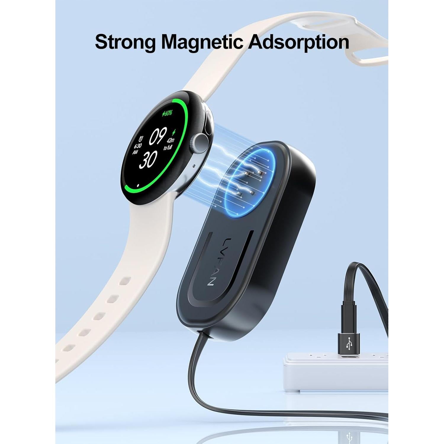 Cargador Retráctil LVFAN para Pixel Watch 3 y Fitbit Versa