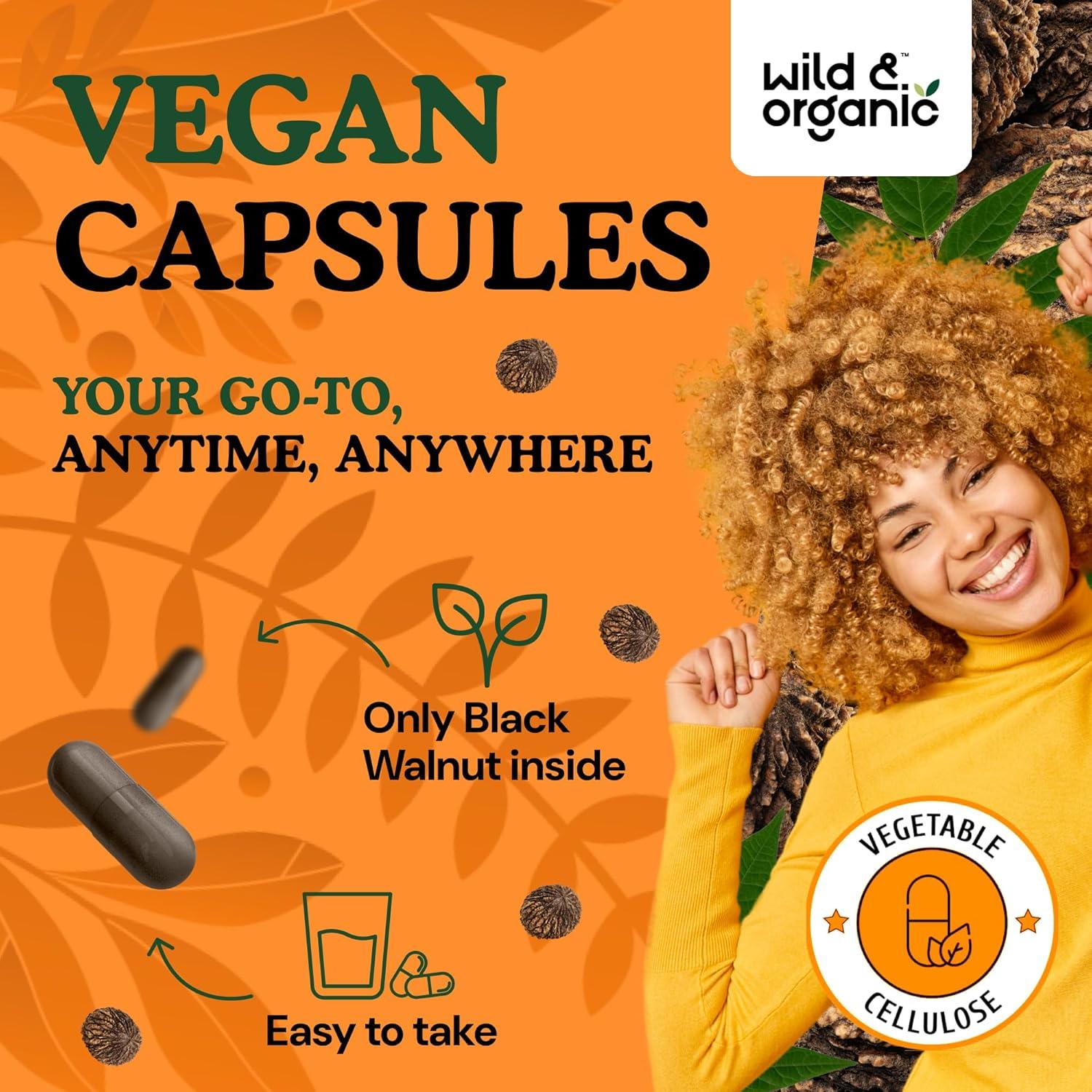 Cápsulas de Nuez Negra Silvestre 900 mg - 180 Unidades Veganas